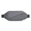 Deep grey minimalist chest bag with waterproof nylon texture and adjustable strap - Gray