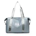 Bolsa fitness azul grisáceo Morandi gran capacidad con asas dobles y compartimento inferior - Azul claro