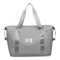 Bolsa de viaje gris de gran capacidad en tejido de nailon impermeable para fitness - Gris