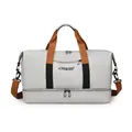 Bolsa de deporte gris claro con compartimento para zapatos y correa ajustable - Gris