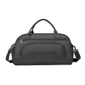 Bolso de viaje fitness negro de gran capacidad con correa y compartimento para zapatos - Gris