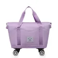 Sac de voyage violet clair avec roues et tissu imperméable pour le sport ou le fitness - Mauve Clair