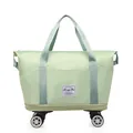 Sac de voyage vert menthe à roulettes avec compartiment à chaussures pour le sport - Vert