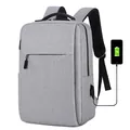 Grijze zakelijke laptoprugzak van oxford-stof met externe USB-oplaadpoort voor forenzen - USB Opladen / Grijs