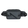 Men's charcoal grey oxford fabric chest bag with black nylon straps and front zipper - Gray