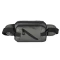 Sleek dark grey waterproof nylon waist bag with multiple zippers and adjustable strap - Champagne