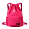 Zaino sportivo a sacca rosa impermeabile con tasche in rete per palestra e tempo libero - Rosso rosa
