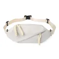 Men's minimalist cream crossbody bag featuring unique pleated design and yellow cord zippers - Off White