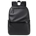 Waterproof black travel backpack with three zipper compartments and padded straps - 6602 Black