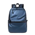 Minimalist deep blue waterproof laptop backpack with spacious front pocket for commuting - Blue