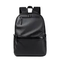 Minimalist black waterproof laptop backpack with large capacity and matte finish for commuting - Black