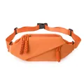 Men's casual crossbody sports bag in bright orange water-resistant nylon fabric - Orange Red