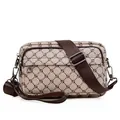 Sacoche à carreaux classique marron et beige avec bandoulière réglable pour homme - Carrés Marron