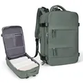 Grey-green large travel backpack with 180-degree flat opening and interior organizers - Army Green