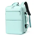Mint green waterproof business travel backpack with side handle and adjustable straps - Light Green