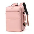 Zaino da viaggio rosa multifunzionale con vano laptop e spallacci in rete traspirante - Rosa