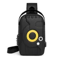 Black anti-theft sling bag with hardshell design, USB port, and combination lock features - Anti-theft Password Lock + USB Port / Hard Shell Decor Black (Shop 2)