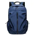 Zaino minimalista in nylon impermeabile blu scuro con cerniera verticale per uomo - Blu