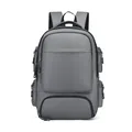 Waterproof grey business backpack with multi-pocket design and ergonomic straps - Gray