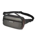Waterproof dark grey men's chest bag with adjustable strap and multiple zip compartments - Grey Gold