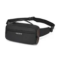 Black multifunctional men's crossbody chest bag with adjustable strap and front pocket - Black Gold