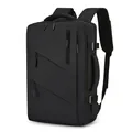 Grande zaino business nero per laptop in tessuto impermeabile con spallacci ergonomici - Nero