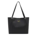 Chic large capacity black tote bag with gold hardware and Tidal Dryness Bags logo - Black