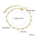 Minimalistisches 18k vergoldetes Edelstahl-Fußkettchen mit kleinen Dreiecken - Dreieck-Anhänger-Stil (AN116701G)