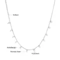 Detail view of 45cm stainless steel necklace with small silver hanging charms - Silver Hamsa Hand Style (NE246101S)