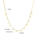 Detail of gold plated stainless steel necklace with small Hamsa Hand charms 45cm - Gold Hamsa Hand Style (NE246101G)