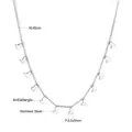 Silver stainless steel necklace with small foot pendants and detailed measurements - Silver Footprint Style (NE246301S)