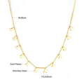 Detail showing gold plated stainless steel chain with multiple small feet shaped pendants - Gold Footprint Style (NE246301G)