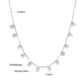 Detailed view of stainless steel necklace with 4mm snowflake pendants and 45cm chain - Silver Snowflake Style (NE246501S)