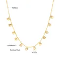 Detail of gold plated stainless steel necklace with 4mm snowflake pendants and 45cm chain - Gold Snowflake Style (NE246501G)