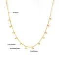 Close-up of gold-plated stainless steel necklace with small 3x3.5mm anchor pendants - Gold Anchor Style (NE245801G)
