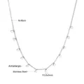Minimalist silver stainless steel 45cm necklace with small heart pendants detail - Silver Heart Style (NE246201S)