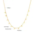 Minimalist gold plated stainless steel necklace featuring small solid heart pendants - Gold Heart Style (NE246201G)