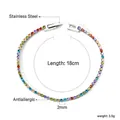 2mm rainbow tennis bracelet in stainless steel with colorful stones and antiallergic finish - Silver Multicolor Round Style (BR26832MS)