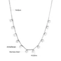 Silver stainless steel necklace with small floral charms and 45cm length antiallergic chain - Silver Flower Style (NE246401S)