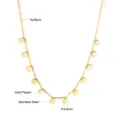 Gold plated stainless steel necklace with 4.6mm daisy flower charms and 45cm chain - Gold Flower Style (NE246401G)