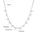Silver stainless steel necklace with small scissors pendants and 45cm chain - Silver Scissors Style (NE246801S)