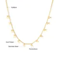 Gold plated stainless steel necklace with tiny scissor charms and a 45cm link chain - Gold Scissors Style (NE246801G)