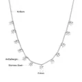 Silver stainless steel floral pendant necklace with 45cm chain and antiallergic properties - Silver Daisy Style (NE247001S)