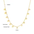 Golden stainless steel necklace featuring small 4mm daisy flower pendants with 45cm chain - Gold Daisy Style (NE247001G)
