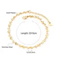 18k vergoldete Edelstahl-Fußkette mit Delfingliedern und verstellbarem Verschluss - Delfin-Link-Stil (AN108101G)