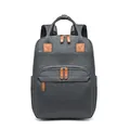 Large capacity dark grey diaper backpack with insulated pockets and foldable baby bed feature - Dark Gray