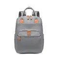 Gray large capacity diaper backpack with thermal insulation and foldable baby bed feature - Light Gray