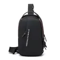 Waterproof nylon sports sling bag for men with adjustable strap and shengbtubolo logo - Brown