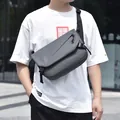 Dark grey waterproof crossbody chest bag with adjustable strap for urban street style - Gray