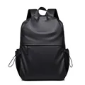Minimalistischer schwarzer Laptop-Rucksack mit wasserfestem Stoff und großem Fassungsvermögen - Schwarz